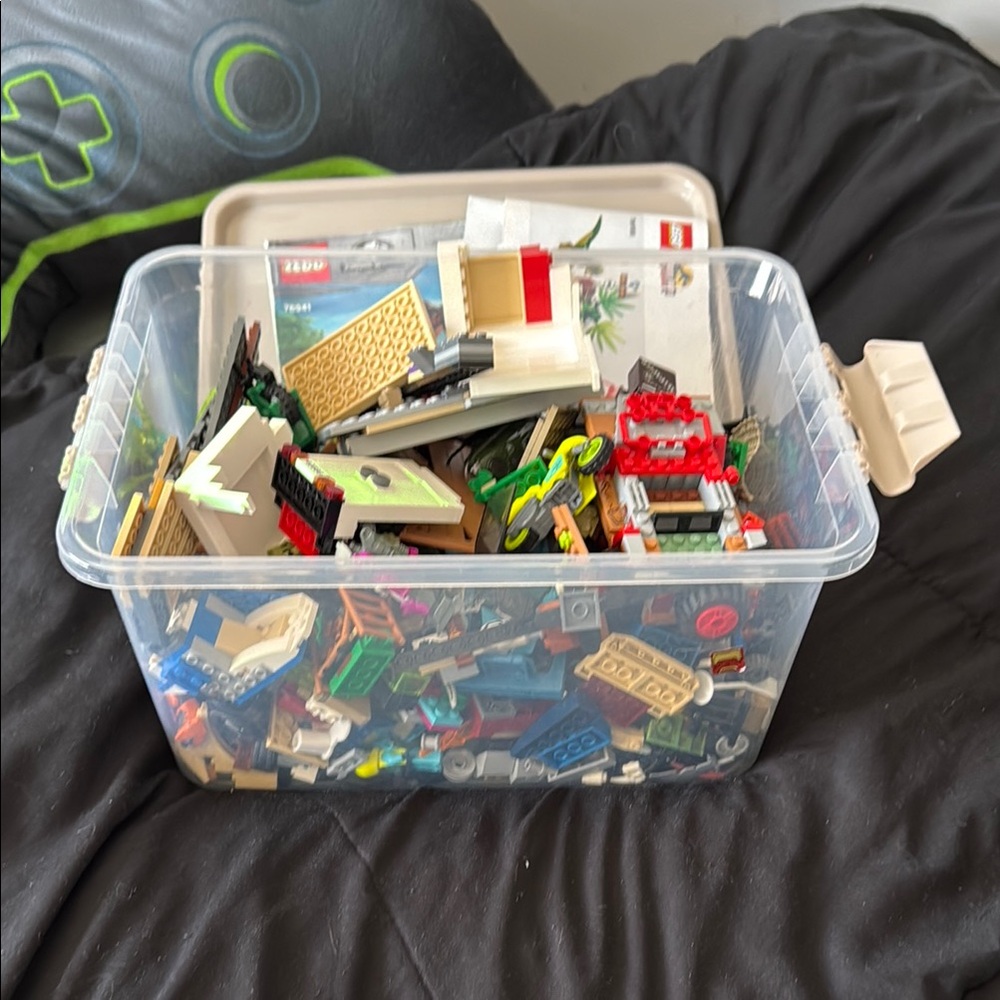 Assorted LEGO Bricks in Storage Box